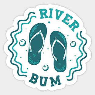 River Bum // Fun Summer Flip Flop Badge Sticker